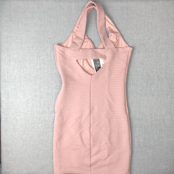 Trixxi Blush Ribbed Bodycon Dress Prom Homecoming - Picture 4 of 5